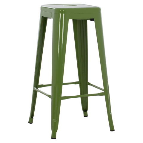 Scaune de bar - ΣΚΑΜΠΟ BAR ΜΕΤΑΛΛΙΚΟ MELITA ΣΕ LIGHT OLIVE GREEN HM8642.13 43x43x78 εκ.