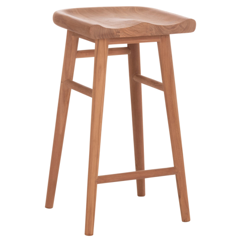 Taburete - BAR STOOL BOLMAR HM18108 TEAK WOOD IN NATURAL COLOR 40.5x44x74Hcm.