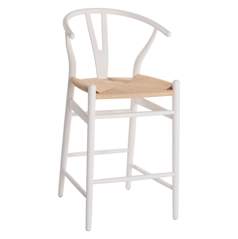 Scaune de bar - BAR STOOL BRAVE BEECH WOOD WISHBONE BACKREST SEMI-CIRCULAR HM9405.03 48x53x100H cm.