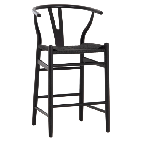 Interior - BAR STOOL BRAVE HM9405.04 WITH WISHBONE BACK-BEECH WOOD-BLACK 48x53x100Hcm.
