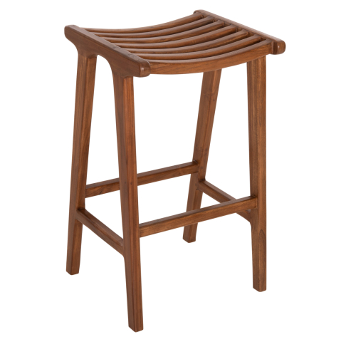 Scaune de bar - BAR STOOL BUNDY HM6130 TEAK WOOD IN WALNUT 45x40x75Hcm.