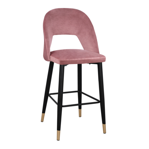 Scaune de bar - Bar Stool Harper HM8526.02 Velvet Rotten Apple with metallic Frame 50Χ51Χ111cm