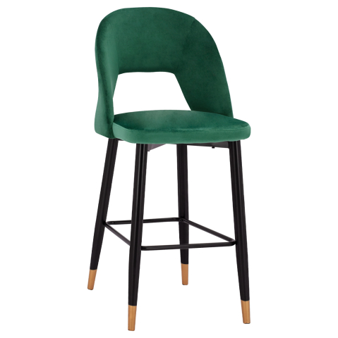 Interior - Bar Stool Harper HM8526.03 Velvet Cypress Green with metallic frame 50x51x111cm