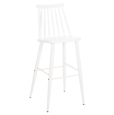 Scaune de bar - BAR STOOL HIGH SEAT VANESSA HM8459.11 WHITE PP and WHITE METAL LEGS 47x48,5x107Hcm.
