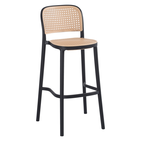 Taburete - BAR STOOL HM5939.02 POLYPROPYLENE BLACK-BEIGE 41x53x103Hcm.