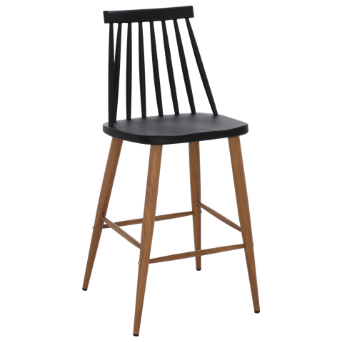 Scaune de bar - BAR STOOL HM9300.02 BLACK NATURAL 43x45x97Η