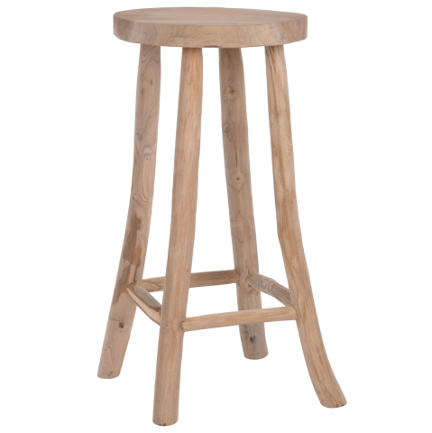 Taburete - BAR STOOL KONT HM9338 SOLID TEAK NATURAL Φ34,5Χ71,5Hcm.