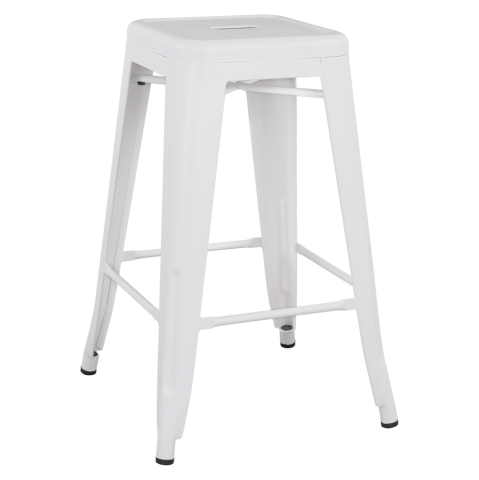 Interior - BAR STOOL MEDIUM HEIGHT MELITA-PRO HM8573.41 METAL IN MATTE WHITE 43x43x67Hcm.