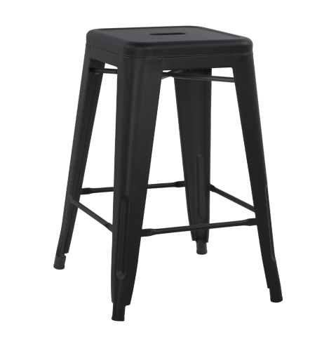 Scaune de bar - BAR STOOL MEDIUM HEIGHT MELITA-PRO HM8573.42 METAL IN MATTE BLACK 43x43x67Hcm.