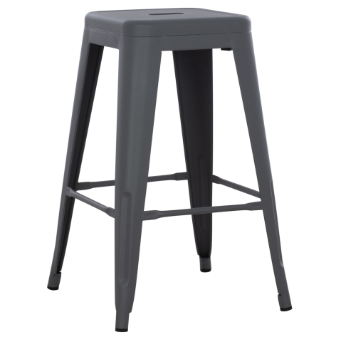 Interior - BAR STOOL MEDIUM HEIGHT MELITA-PRO HM8573.50 METAL IN GREY 43x43x67Hcm.