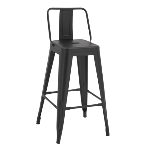 Interior - BAR STOOL MEDIUM HEIGHT MELITA-PRO HM8574.42 METAL IN MATTE BLACK 43x43x88Hcm.