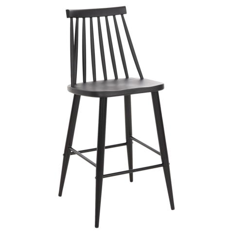 Scaune de bar - BAR STOOL MEDIUM HEIGHT VANESSA HM9300.12 POLYPROPYLENE and METAL-BLACK 45,5x46x97Hcm.