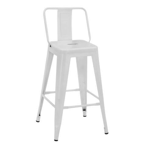 Interior - Bar Stool Middle Height Melita with back white matte HM8574.31 42x42x89,5cm