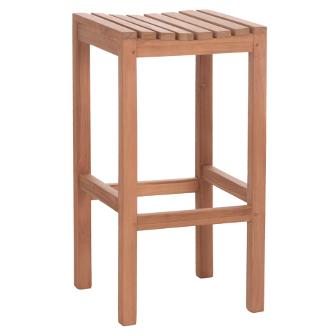 Taburete - BAR STOOL NIKOL HM18109 TEAK WOOD IN NATURAL COLOR 40x40x77Hcm.