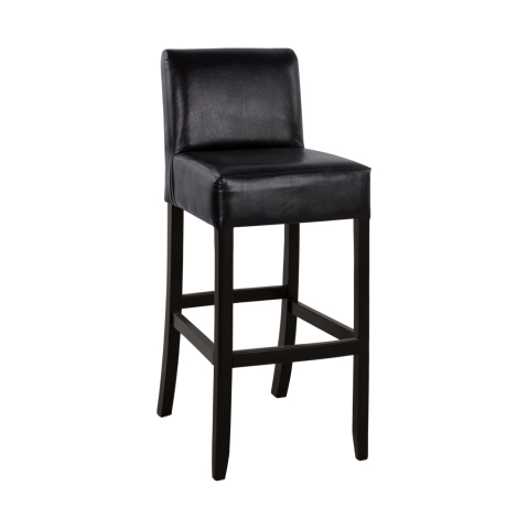 Interior - Bar Stool oak with back and PVC Brown Rodos Wenge HM299 44x52,5x111 cm