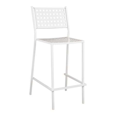 Taburete - Bar Stool Olympias Metallic HM5528.02 White color 47x58x111cm