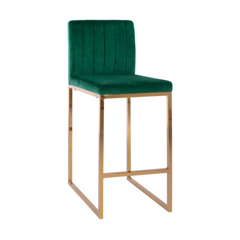 Interior - Bar Stool Piper Velvet Cypress and Gold Metallic Frame HM8525.03 40x49x96 cm