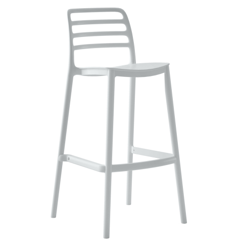 Taburete - BAR STOOL POLYPROPYLENE SNOD HM6099.01 WHITE 37,2x50x101,5Hcm.