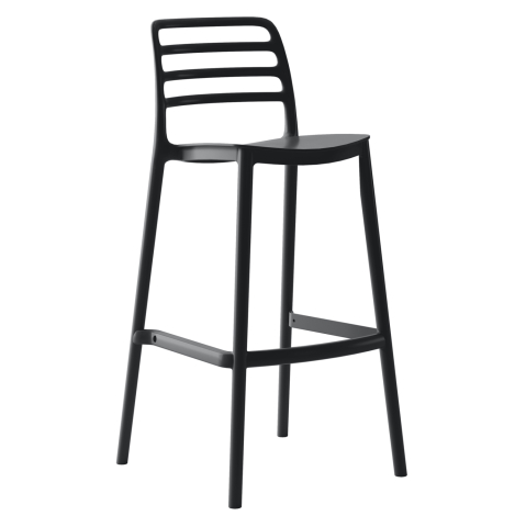 Taburete - BAR STOOL POLYPROPYLENE SNOD HM6099.02 BLACK 37,2x50x101,5Hcm.