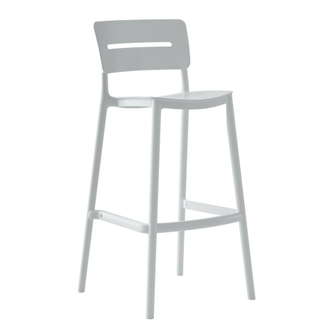 Taburete - BAR STOOL POLYPROPYLENE SNOD2 HM6100.01 WHITE 37,2x50x101,5Hcm.