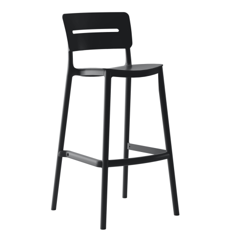 Taburete - BAR STOOL POLYPROPYLENE SNOD2 HM6100.02 BLACK 37,2x50x101,5Hcm.