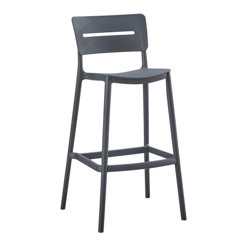 Taburete - BAR STOOL POLYPROPYLENE SNOD2 HM6100.03 GREY 37,2x50x101,5Hcm.