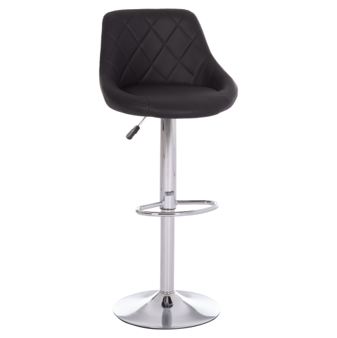 Interior - BAR STOOL ROSE HM204.21 CHROMED BASE and SUSPENSION and BLACK PU 48x45x105Hcm.