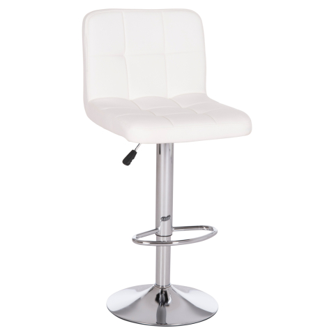 Interior - BAR STOOL SWIVELING DIANA HM202.22 WHITE PU--CHROMED METAL 44x52x109Hcm.