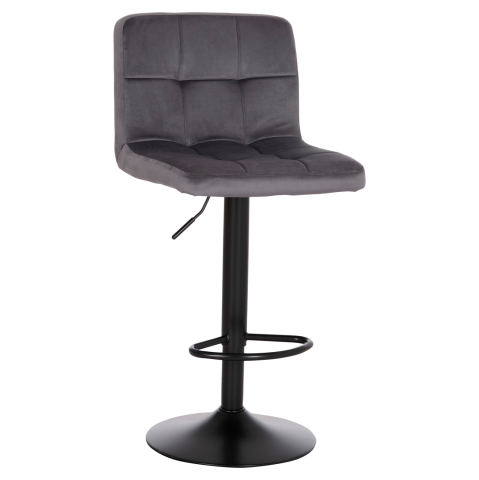 Interior - BAR STOOL SWIVELING DIANA HM202.41 GREY VELVET--BLACK MATTE METAL 44x52x109Hcm.