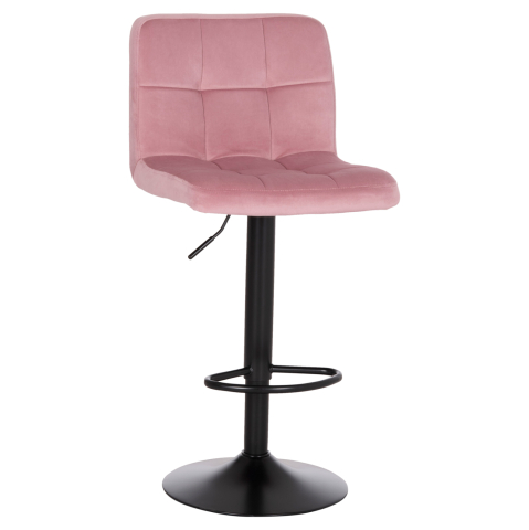 Interior - BAR STOOL SWIVELING DIANA HM202.42 DUSTY PINK VELVET--BLACK MATTE METAL 44x52x109Hcm.