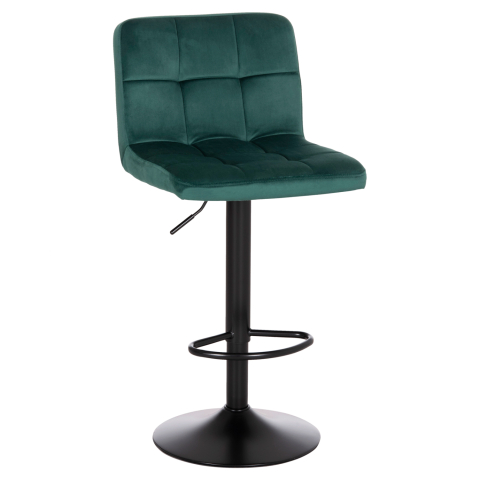 Interior - BAR STOOL SWIVELING DIANA HM202.43 CYPRESS GREEN VELVET--BLACK MATTE METAL 44x52x109Hcm.