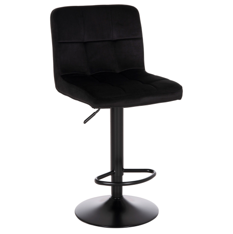 Interior - BAR STOOL SWIVELING DIANA HM202.44 BLACK VELVET--BLACK MATTE METAL 44x52x109Hcm.