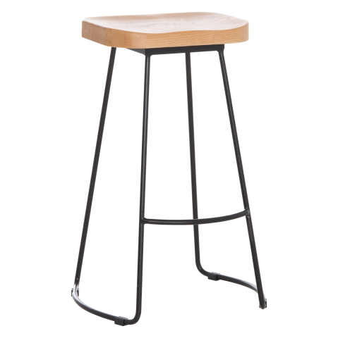Scaune de bar - BAR-STOOL TOON WOOD-METAL IN NATURAL-BLACK 47.5Χ41.5Χ70Hcm.HM9333.01