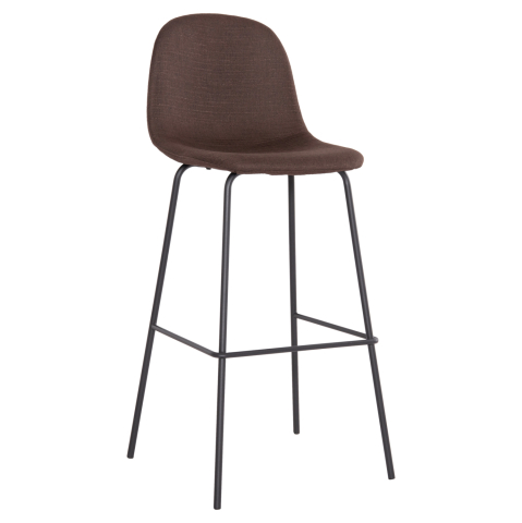 Scaune de bar - BAR STOOL VINCENT HM8579.23 BROWN FABRIC-METAL BLACK FRAME 47x46x104Hcm.