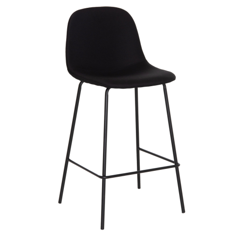 Interior - BAR STOOL VINCENT HM9298.24 MEDIUM HEIGHT-BLACK FABRIC-METAL LEGS 43x50x92.5Hcm.