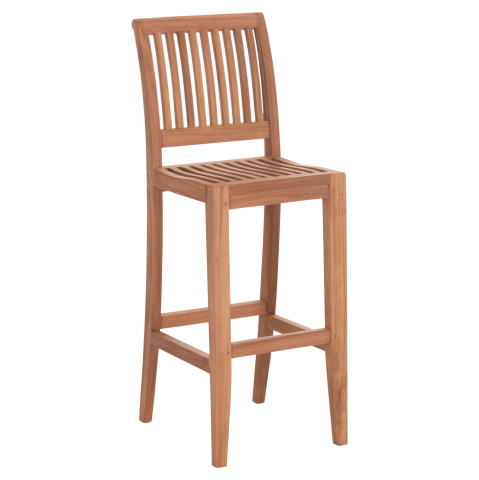 Taburete - BAR STOOL WITH BACKREST PAIPER HM18110 TEAK WOOD IN NATURAL COLOR 40x49.5x114Hcm.