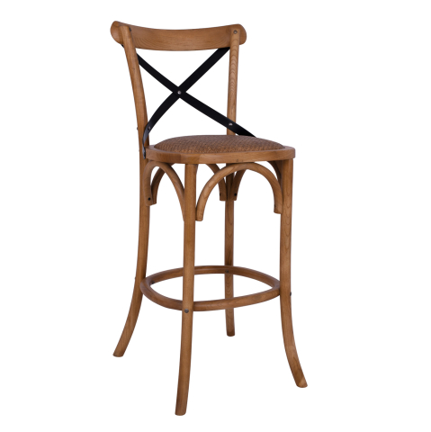 Scaune de bar - Bar Stool Wooden Forenza HM8304 Metallic with crossed back 50x58x113 cm