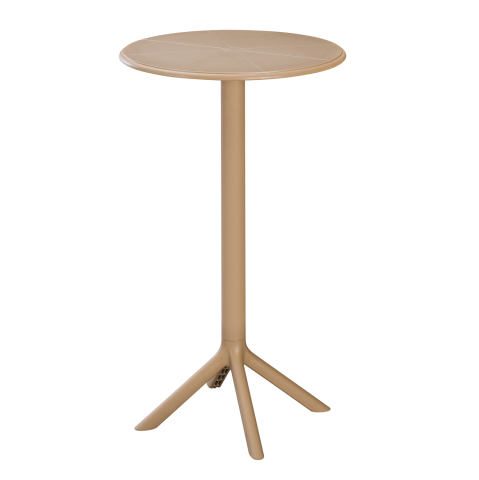 Mese - BAR TABLE ROUND TERRIN HM6126.14 POLYPROPYLENE CAPPUCCINO Φ61x107Hcm.