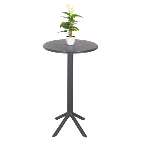 Mese - BAR TABLE ROUND TERRIN HM6126.20 POLYPROPYLENE GREY Φ60x106Hcm.