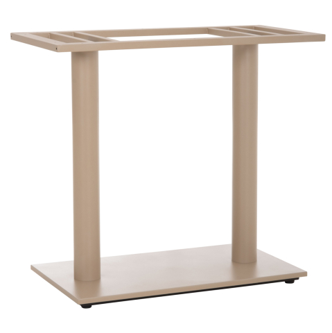 Baze pentru mese - BASE FOR TABLE HM435.25 METAL DOUBLE IN MATTE CAPPUCCINO WITH HEIGHT ADJUSTERS 80Χ40Χ72Hcm.