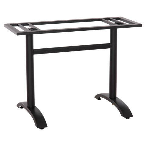 Baze pentru mese - BASE FOR TABLE HM461.11 ALUMINUM DOUBLE IN MATTE BLACK WITH HEIGHT ADJUSTERS 100Χ60Χ73Hcm.
