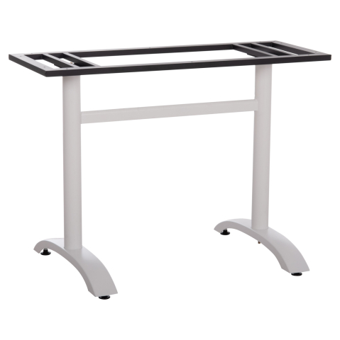 Baze pentru mese - BASE FOR TABLE HM461.12 ALUMINUM DOUBLE IN WHITE WITH HEIGHT ADJUSTERS 100x60x73Hcm