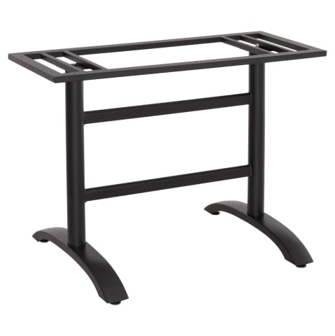 Baze pentru mese - BASE FOR TABLE HM468.11 ALUMINUM DOUBLE IN MATTE BLACK WITH HEIGHT ADJUSTERS 100Χ40Χ73Hcm.