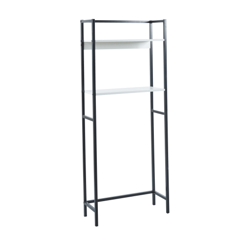 Baie - BATHROOM RACK HYGI HM18072.02 METAL FRAME IN BLACK-MDF SHELVES IN WHITE 64x25x156Hcm.