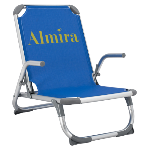 Scaune de plaja - BEACH CHAIR HEAVY DUTY ALUMINUM ALMIRA HM5053.01 BLUE TEXTILENE--HIGH BACKREST 55x71x66Hcm