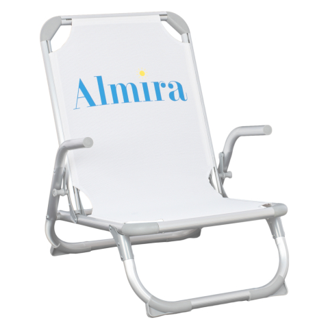 Scaune de plaja - BEACH CHAIR HEAVY DUTY ALUMINUM ALMIRA HM5053.03 WHITE TEXTILENE--HIGH BACKREST 55x71x66Hcm