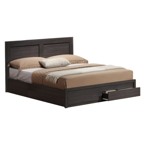 Paturi - BED CAPRI HM665.01 MELAMINE IN ZEBRANO WITH 2 DRAWERS FOR MATTRESS 120x200 cm.