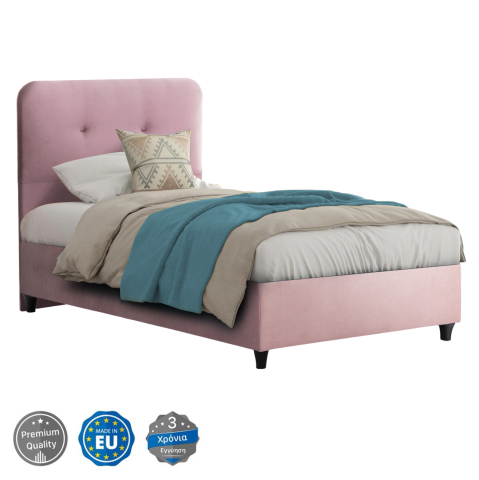 Paturi - BED DOLORES HM649.12 DUSTY PINK VELVET 90X200 cm