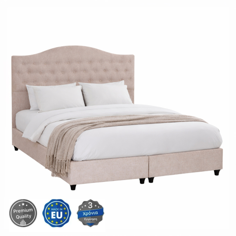 Paturi - BED DOUBLE MALENA HM638.32 BEIGE FABRIC- FOR MATTRESS 150x200cm.
