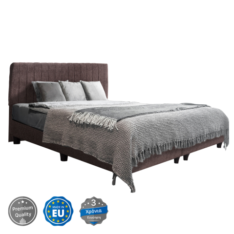 Interior - BED DOUBLE-SIZE LUTHER HM717.02 BROWN TEDDY FABRIC--FOR MATTRESS 160x200cm